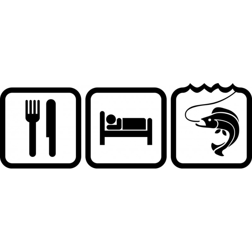 EAT SLEEP FISH VINYL DECAL